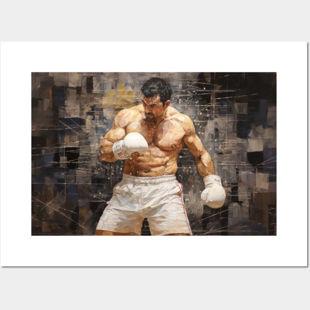 Boxer Boxing Sport Painting Abstract Art Decor Wall Art by Cubebox